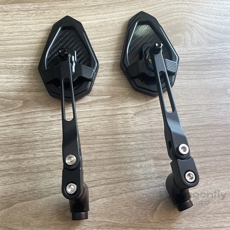 For New Himalayan 450 411 Royal Enfield Motorcycle Mirror Side Mirror Black Aluminum Universal 360 Degree Adjustable Rotation