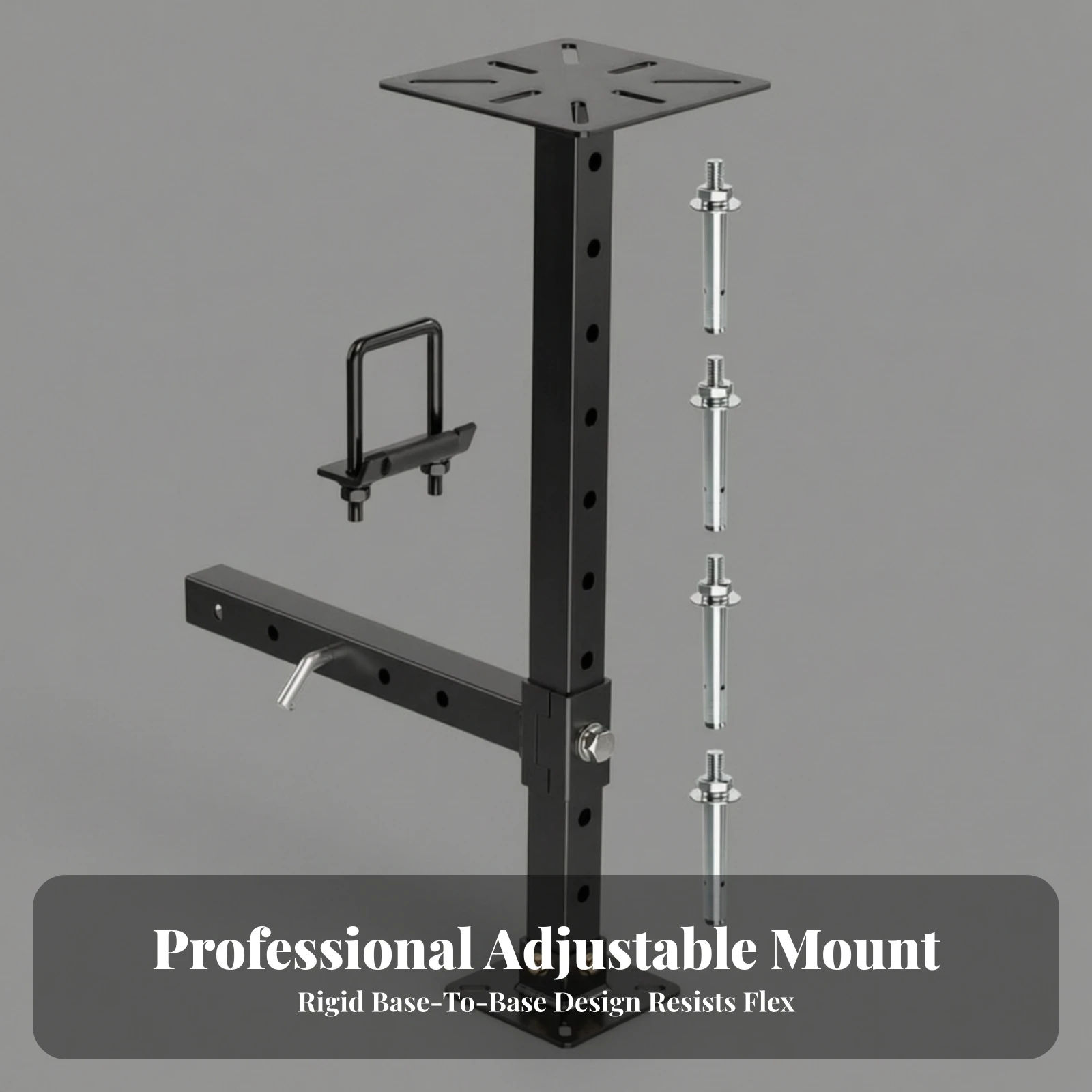 Hitch-Mounted Stand with Mounting Plate Heavy-Duty Receiver-Mounted Work Stand Receiver Hitch Mount Sturdy Bench Mount Rugged
