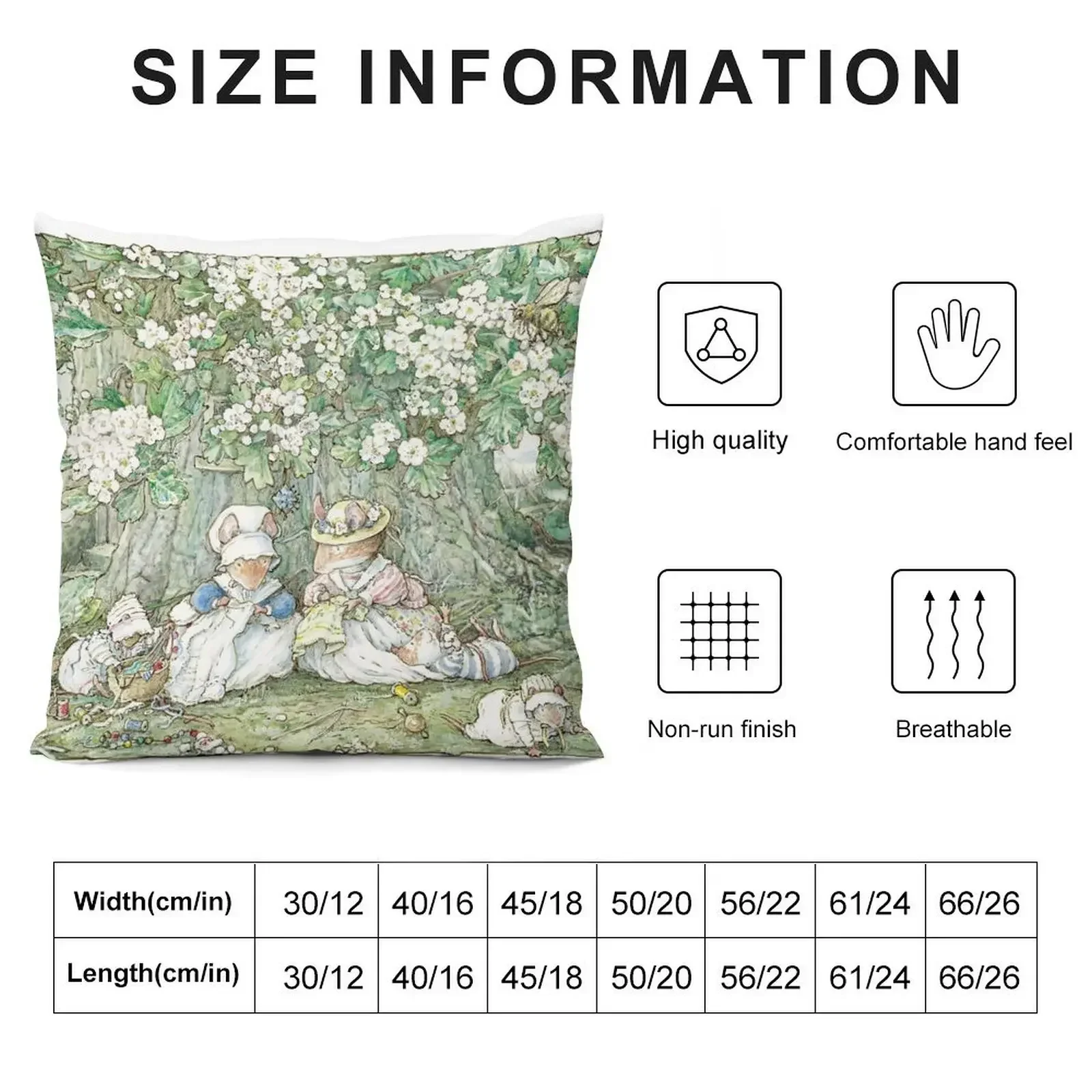 Brambly Hedge - Hawthorn blossom and babies Throw Pillow Cushion Cover For Sofa Cusions Cover pillow