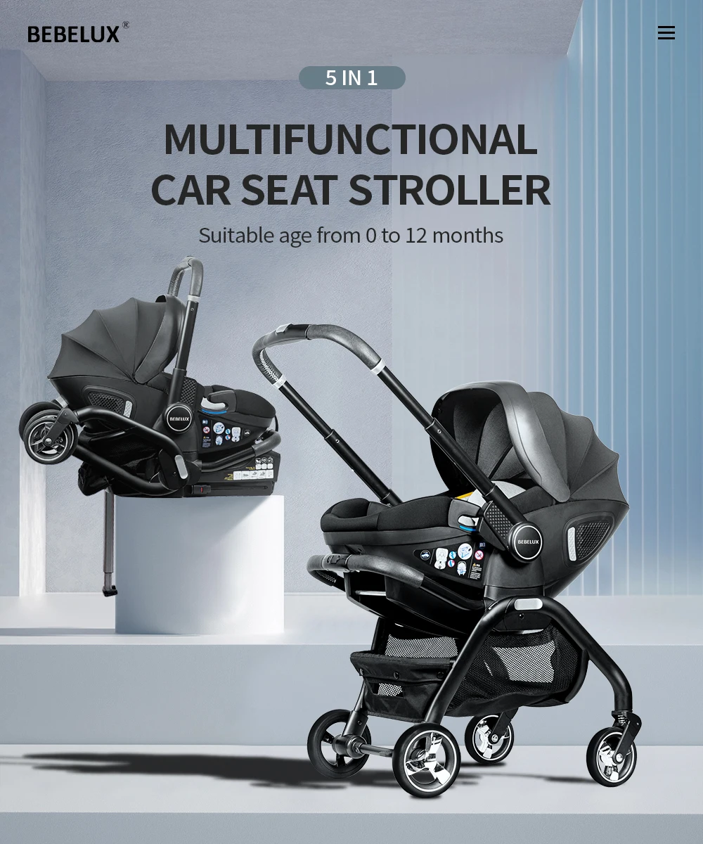 New Design Luxury Baby Stroller 3 In 1 Cochecito De Bebe Plegable Baby Stroller With Car Seat