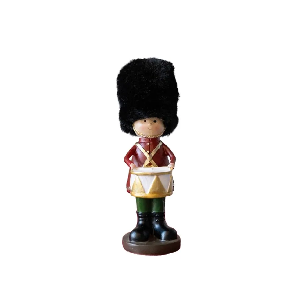 Cartoon Christmas Resin Nutcracker Handcrafted Standing Nutcracker Puppet Pendant Hand Painting Christmas Tree Accessory