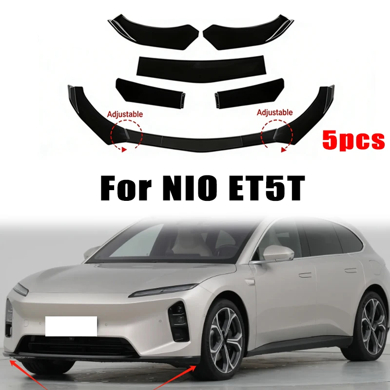 

5Pcs ABS Material Universal Car Front Bumper Separator Bumper Lip Body Kit Duck Lip Separator For NIO ET5T Car Accessories
