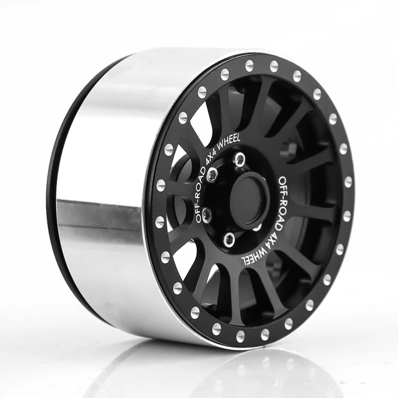 4 pçs 2.6 Polegada metal beadlock roda aro hub para 1/8 1/10 rc rastreador carro traxxas trx4 axial scx10 wraith rr10 capra