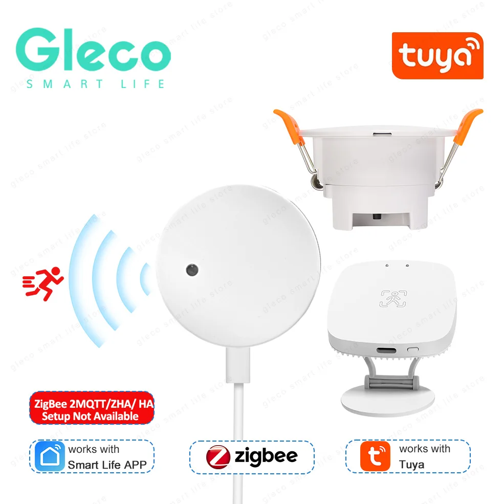 Zigbee Sensor kehadiran manusia pintar, detektor Radar PIR, deteksi pencahayaan/jarak, otomatisasi Tuya kehidupan pintar rumah