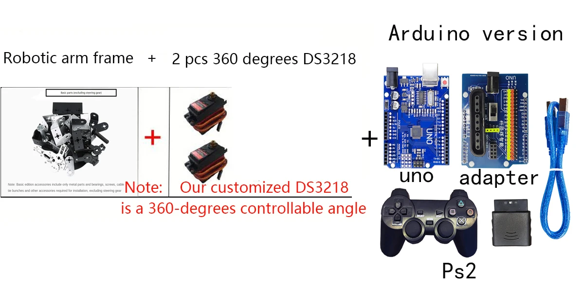 MG996 2 DOF rotativo Robot manipulador, aleación de Metal, cardán mecánico para Arduino Robot con Control Ps2, programable, Kit DIY