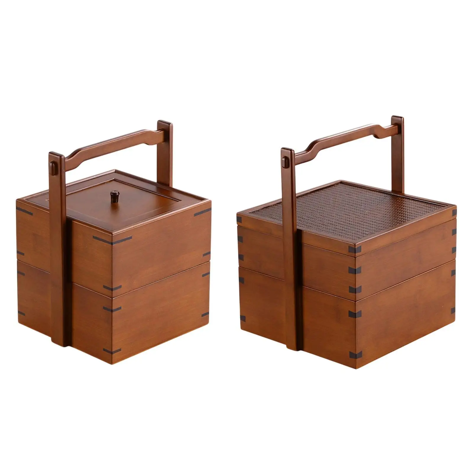 

Bamboo Food Storage Box Versatile Antique Bamboo Basket Organizer Bin Gift Packing Basket for Cake Snacks Fruit Bread Mooncake