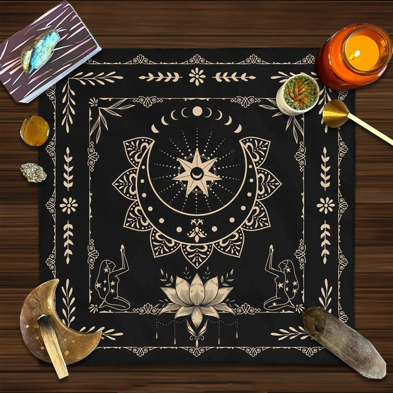 Stardust Tarot Reading Cloth Altar Cloth Alter Cloth Wicca Altar Moon Phase Mat Decor Tarot Cloth Witchy Cottage Core Decor