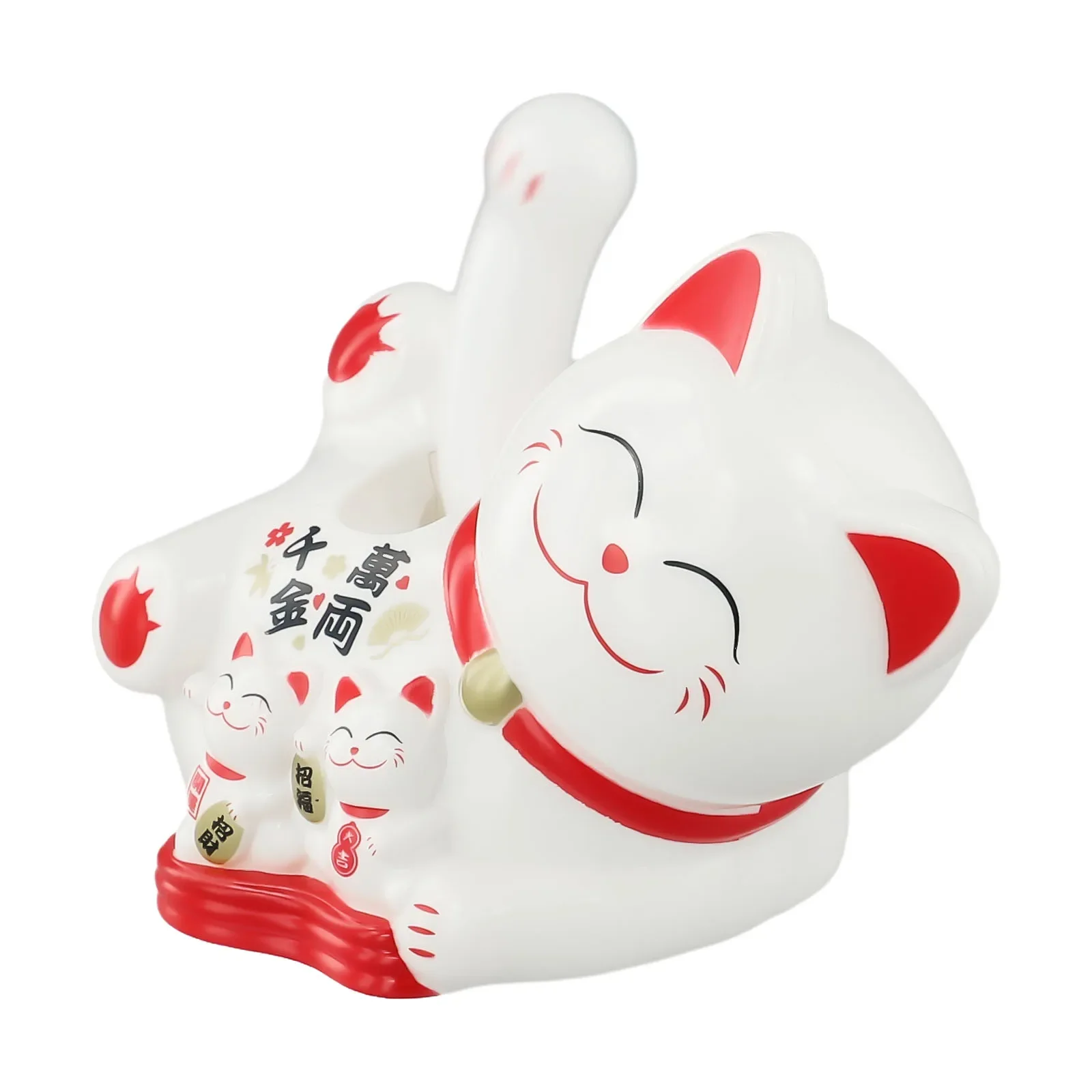 Cashier Decoration Automatic Waving Cat Luxurious Red Plastic Base No Batteries Needed Sufficient Light Required