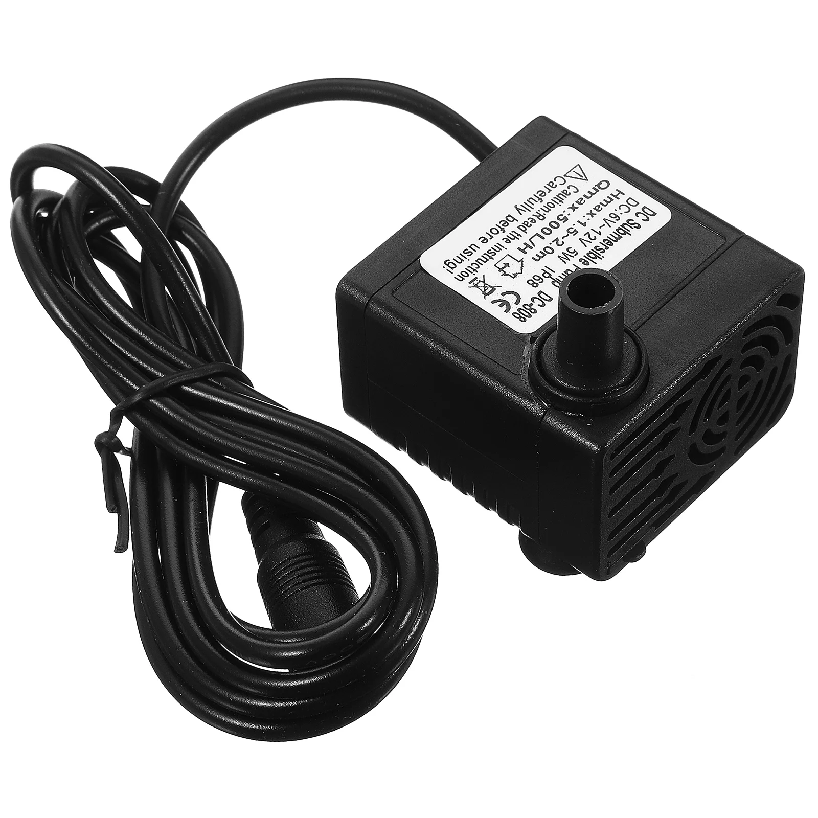 

Submersible Water Pump 5W DC6-12V 45x43x30cm Black Aquarium Pond Fountain 3 Suction Cups Adjustable Flow Rate Solar Powered Mini