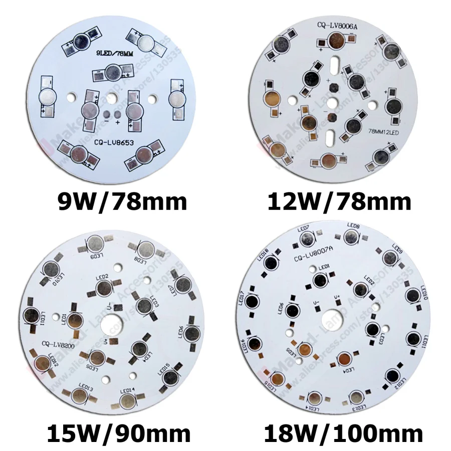 1/10pcs 9W 12W 15W 18W  led aluminum plate board for 1/3W high power beads LED pcb board for bulb light downlight plate board