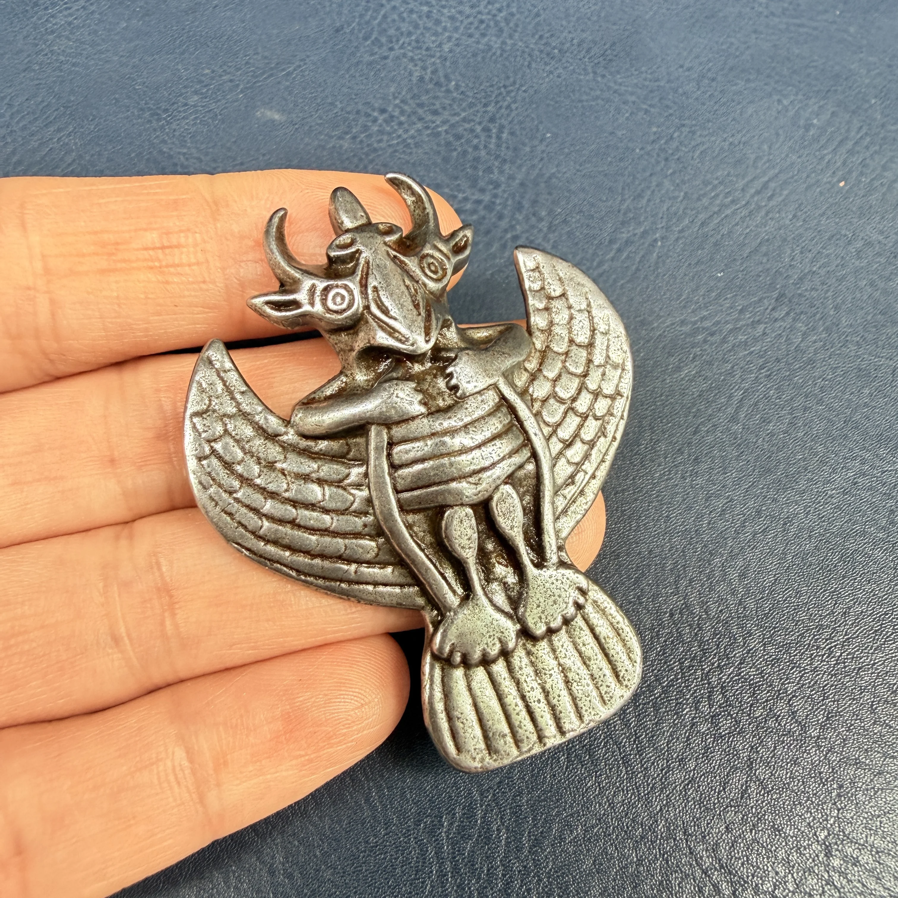 Tibetan Garuda Bird Iron Amulet Pendant, Antique Style Protection Symbol, Spiritual Home Decor