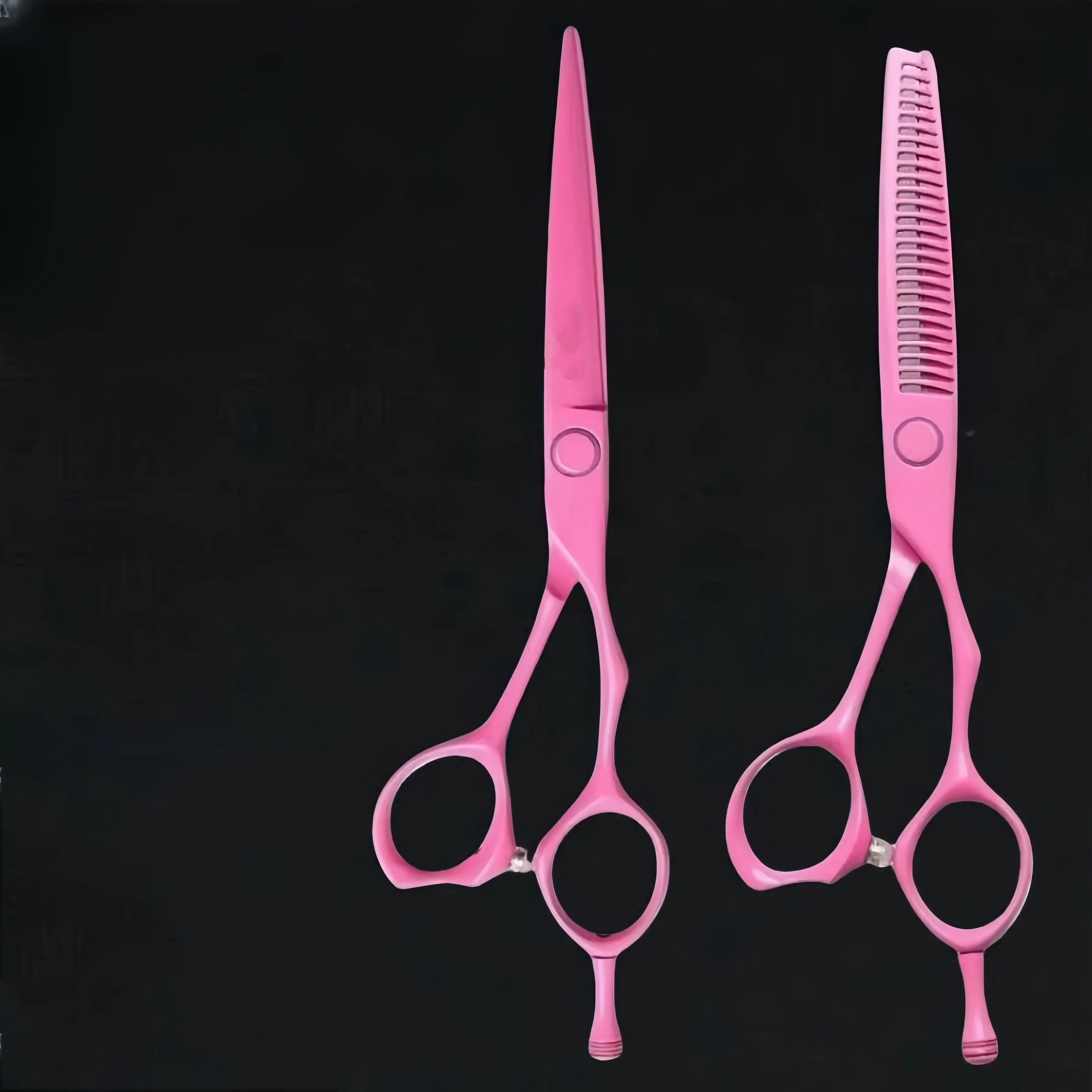 Professional 440C Barber Scissors 6.0-inch High Quality Pink Flamingo Scissors Straight Scissors Seamless Scissors