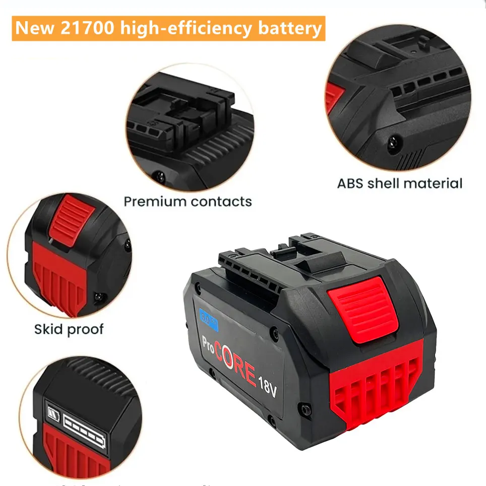 Bosch 18V 8.0AH 6.0AH 10.0AH Professional Cordless Tool BAT618 BAT609 GBA18V80 21700 Battery ProCORE Replacement Battery