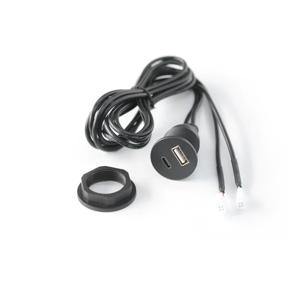 Dashboard Flush Panel Black Car Radio Usb Adapter Oxygen-free Copper Wire Usb 2.0 Dual Port For Car Audio Upgrades