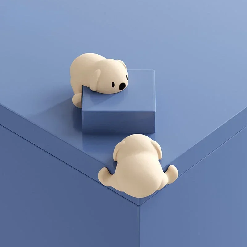 1/2pcs Baby Cartoon Safety Puppy Table Corner Protector Safe Soft Silicone Protection Edge Cover for Furniture for Kids Security