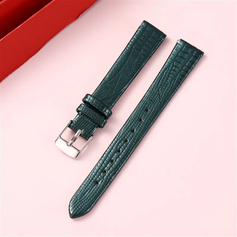 Lizard Grain Slim Leather Watch strap 8mm 10mm 12mm 14mm 16mm For Women Watch Accessories High Quality Lizard Watchband