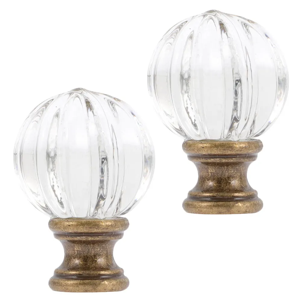 

2Pcs Lamp Finials Decorative Glass Knobs for Table Floor Lamps Elegant Desk Light Shade Tops Safe Materials Smooth Polished Easy