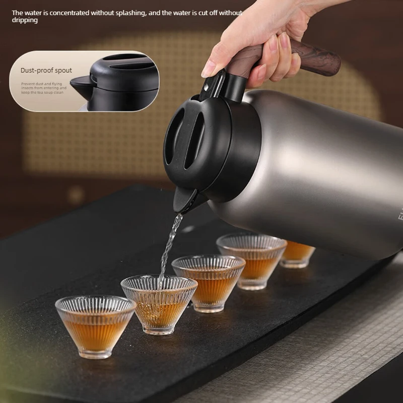 316L Stainless Steel Thermal Jug 24H Insulated Water Flask with One Touch Pour Spout Rust Resistant Easy Clean Interior for Home