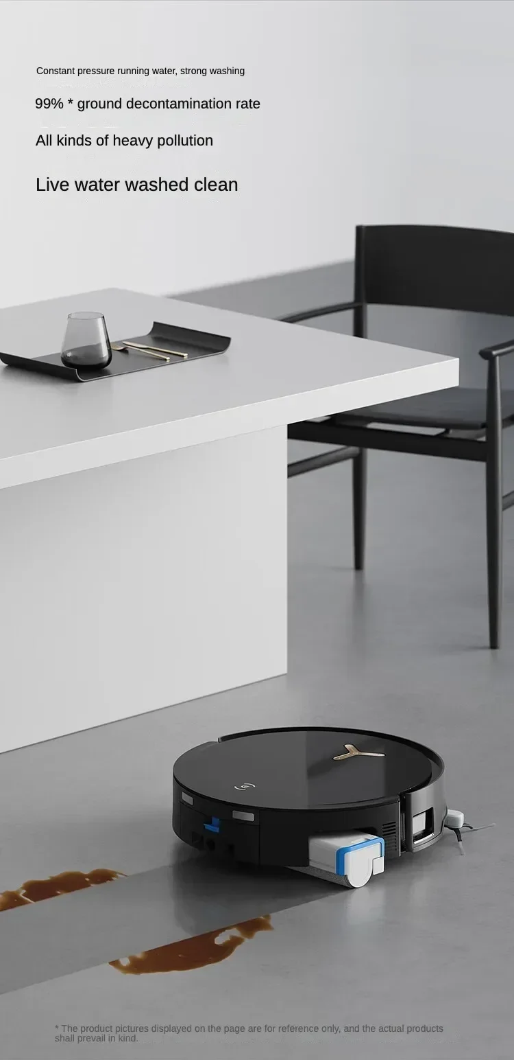 روبوت تنظيف الأرضيات الأسطوانية Ecovacs X8pro plus مع كنس ومسح مدمج، وتنظيف أوتوماتيكي بالكامل