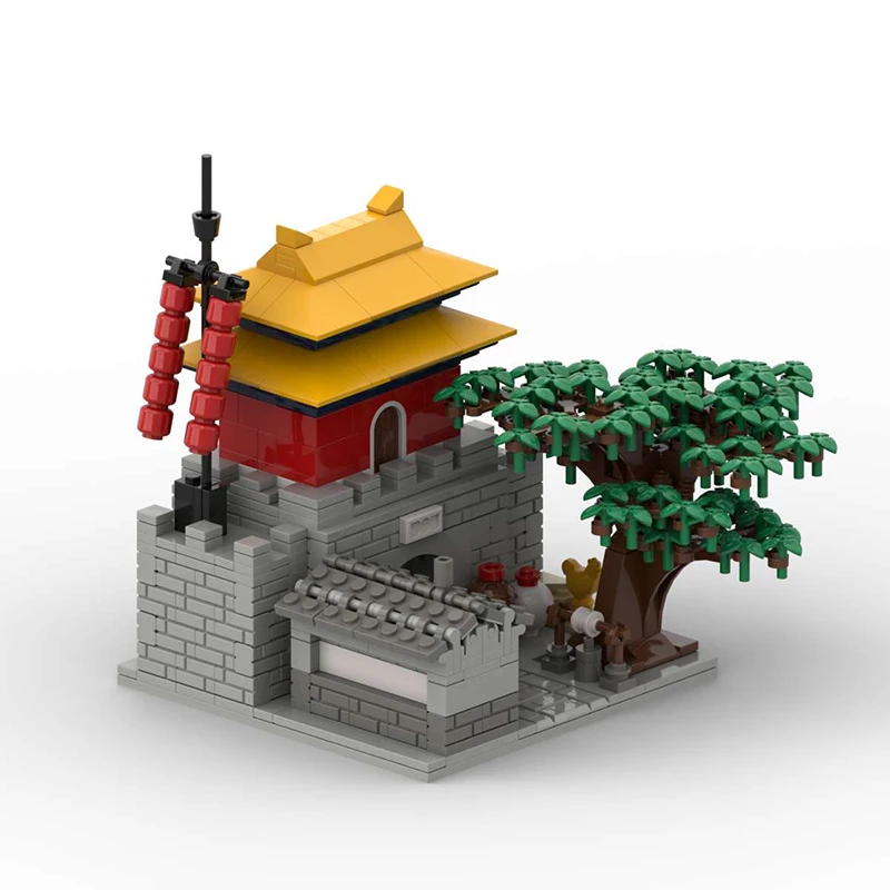 MOC Classic Chinese Ancient Style Architecture Street View Garden Landscape Building Block Model DIY Kid Toy Adult Birthday Gift
