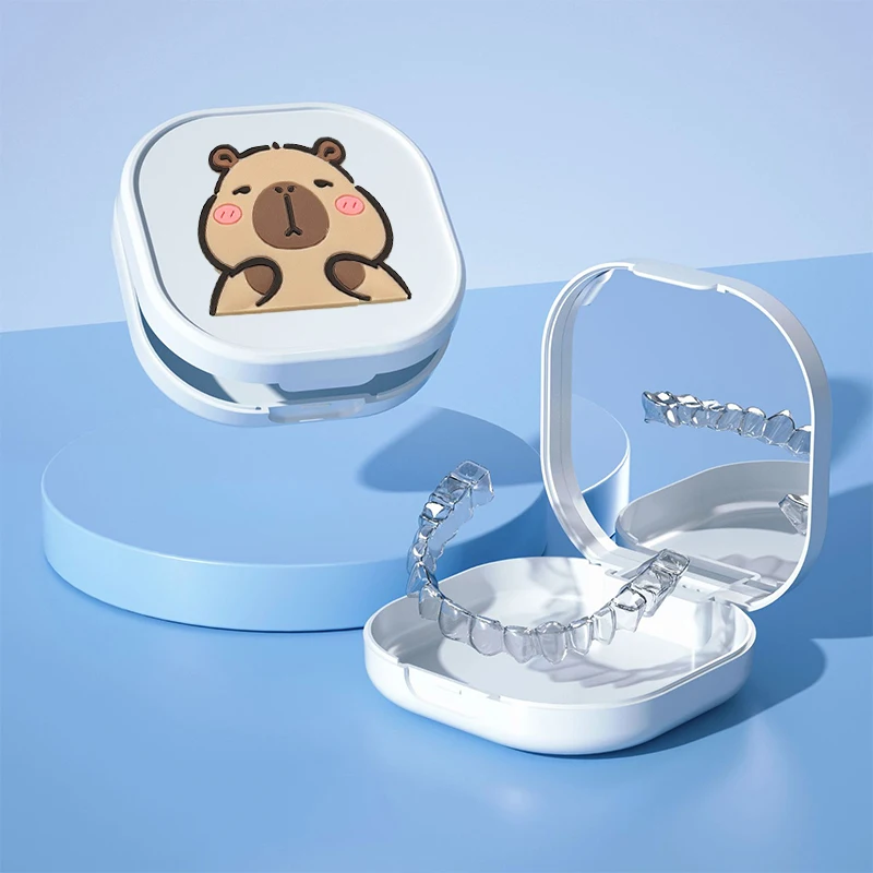 

Коробка для хранения протезов капибары с зеркалом, стоматологические брекеты, фиксатор, защитный чехол для вставных зубов, контейнер для протезов, коробки для зубов