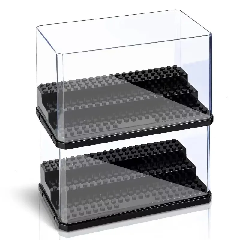 Acrylic mini doll display box, stackable dust-proof building block collection box, used for storage of Lego activity doll toys.