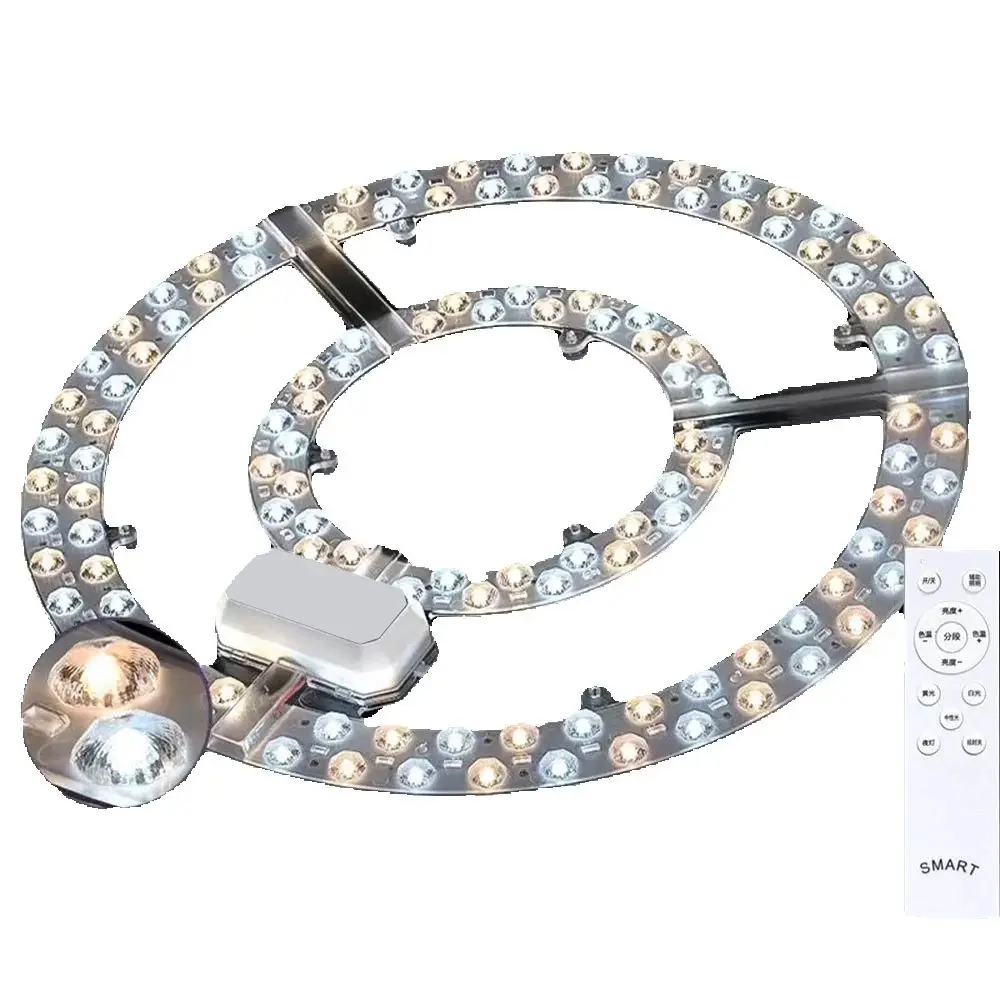 LED Ceiling Light Core Replace Module Circular High brightness Tube Household Lamp Panel Living Room Lamp Remote Control Source