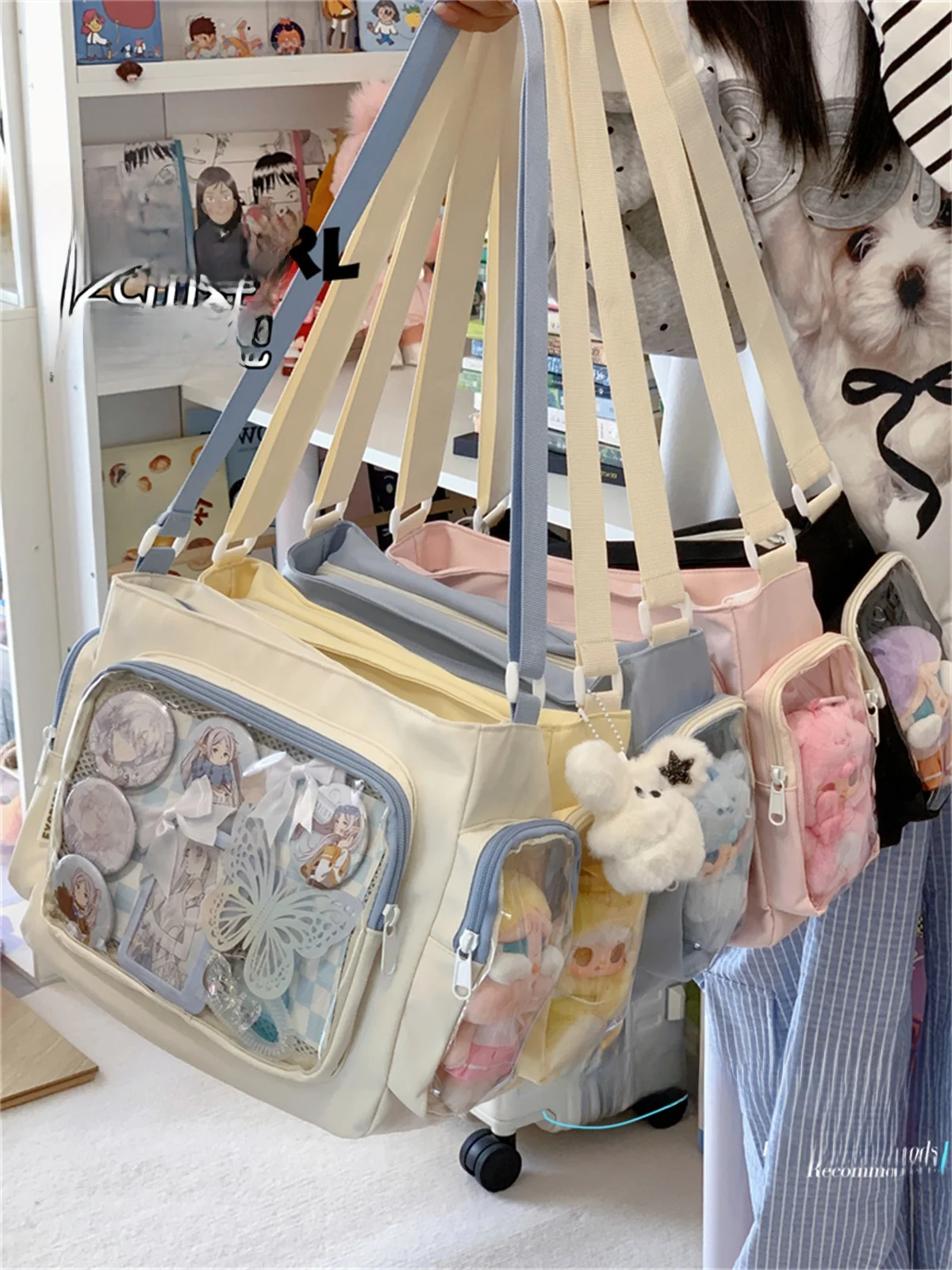 

Большая прозрачная сумка через плечо Capaci для колледжа, сумка через плечо для девочек, повседневная сумка из мягкой нейлоновой ткани для отдыха