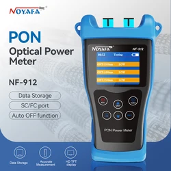 Noyafa Optical Fiber Meter PON Optic Power Meters NF-912 Network -50~+10dBm FTTX OMT OLT Port Fiber Optics Fault Detection Tools