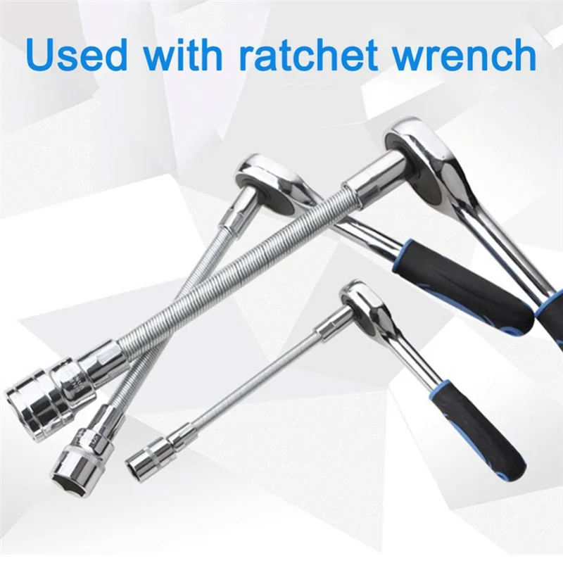 

ABSS-3 Piece Tool Kit Electric Wrench Elastic Connecting Rod Universal Flexible Shaft Quick Ratchet Wrench Spring Extension Rod