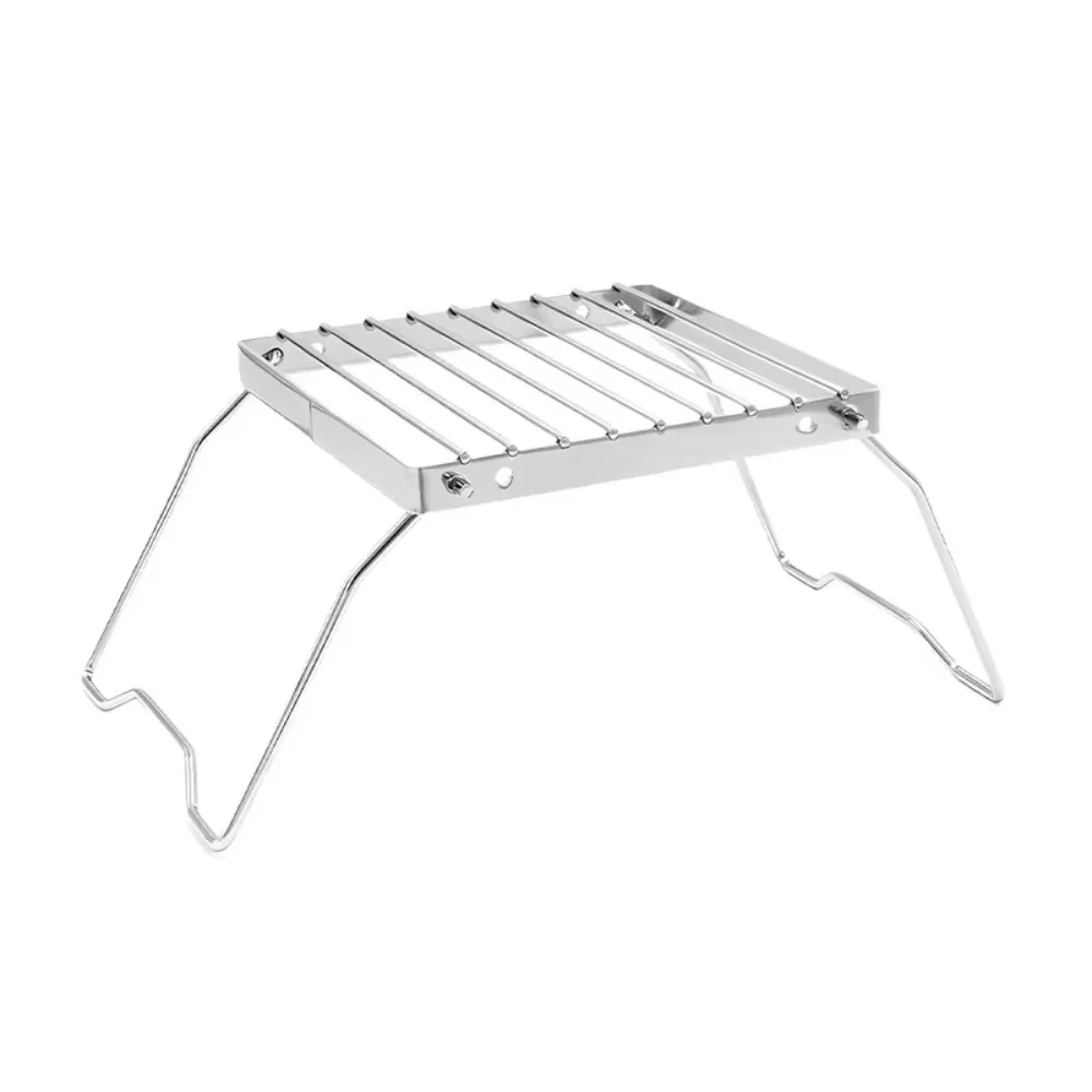 Outdoor Stainless Steel Stove Holder Camping Portable Folding Mini Barbecue Rack Pot Holder Baking Tray Holder gallery 5