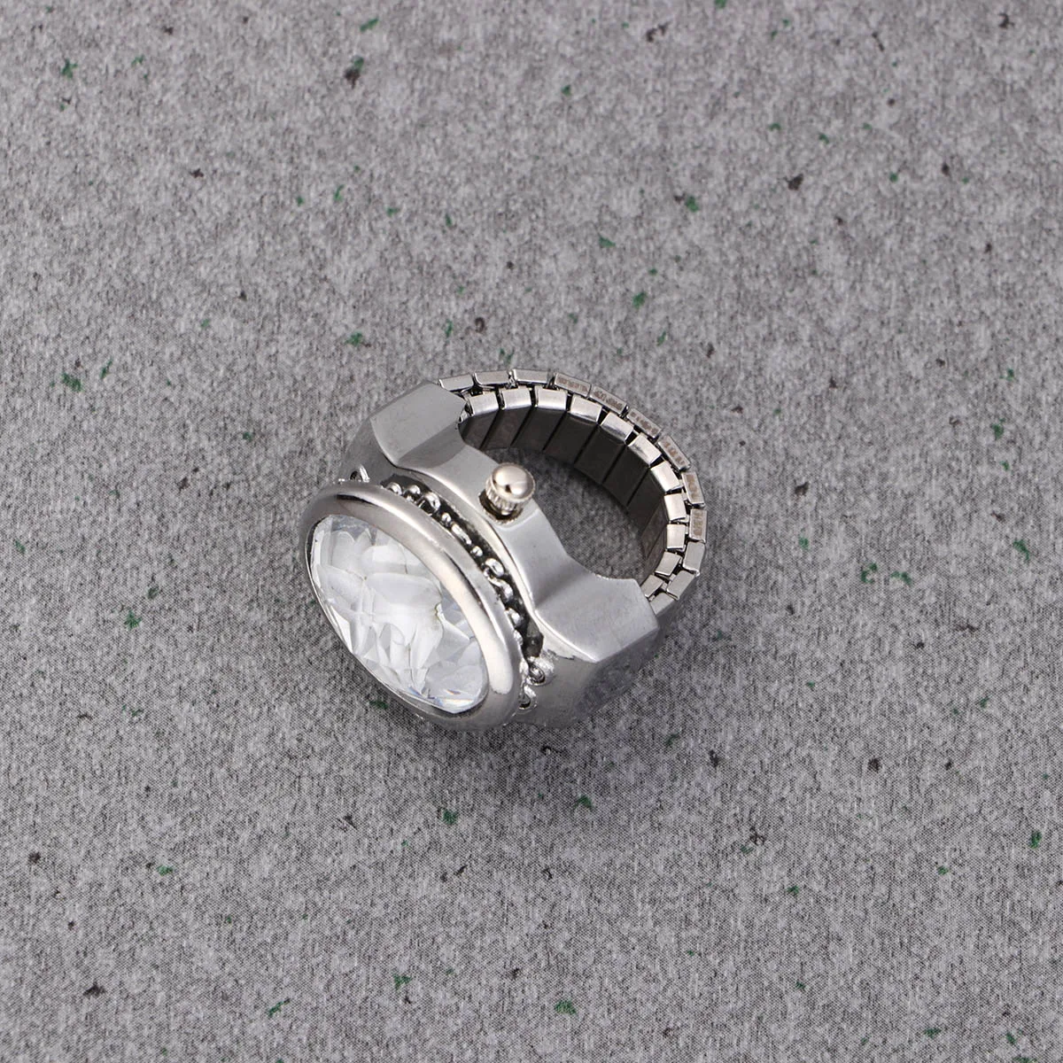 Orologi da uomo con cassa ad anello alla moda con dito ovale, unisex, bianco, studente a forma di orologio