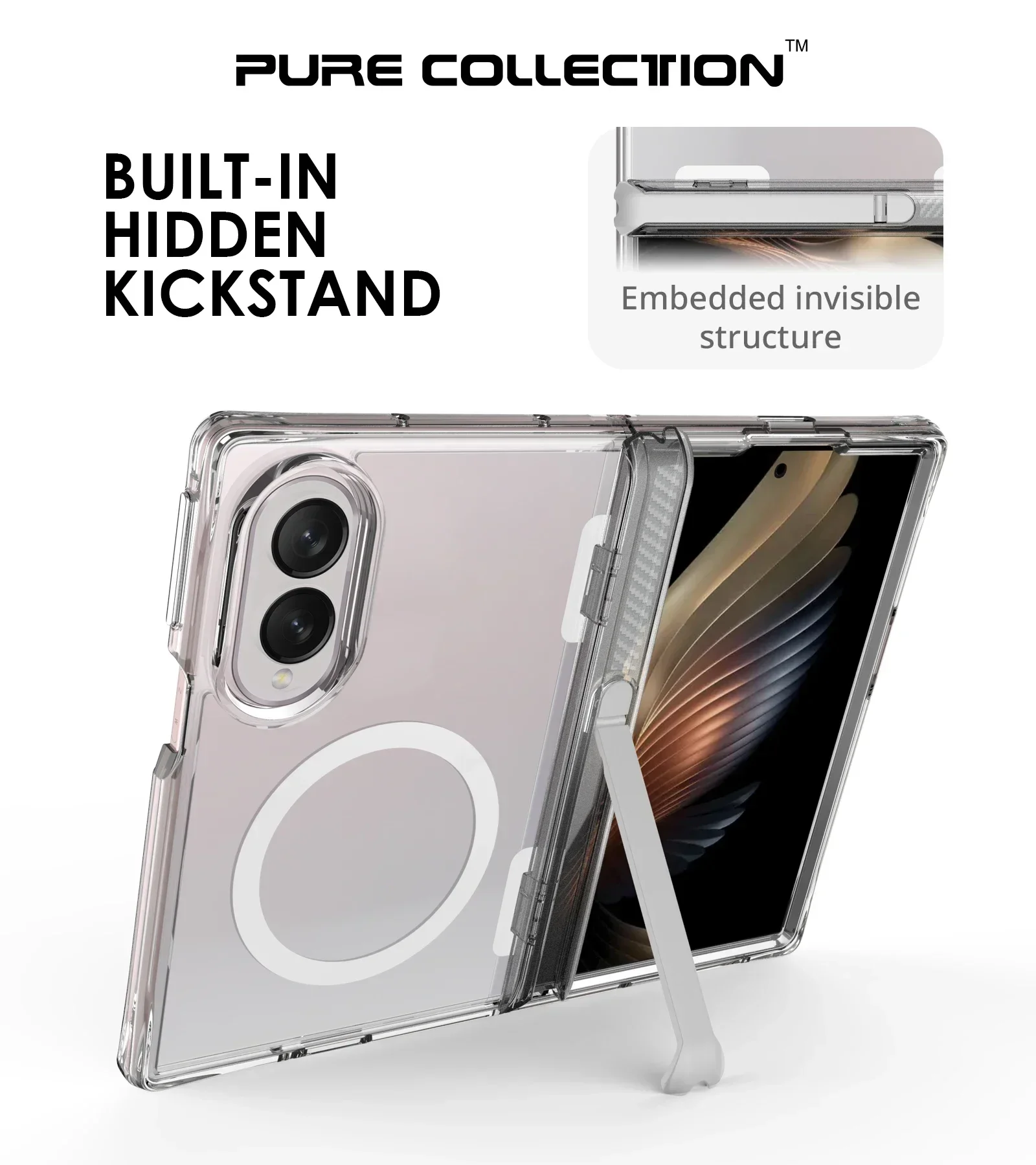 Fold8 Seitenscharnier Unsichtbare Halterung Transparente Handyhülle für Samsung Galaxy Z Fold 8 Ultra Verstärkter Eckenschutz – Detail 5