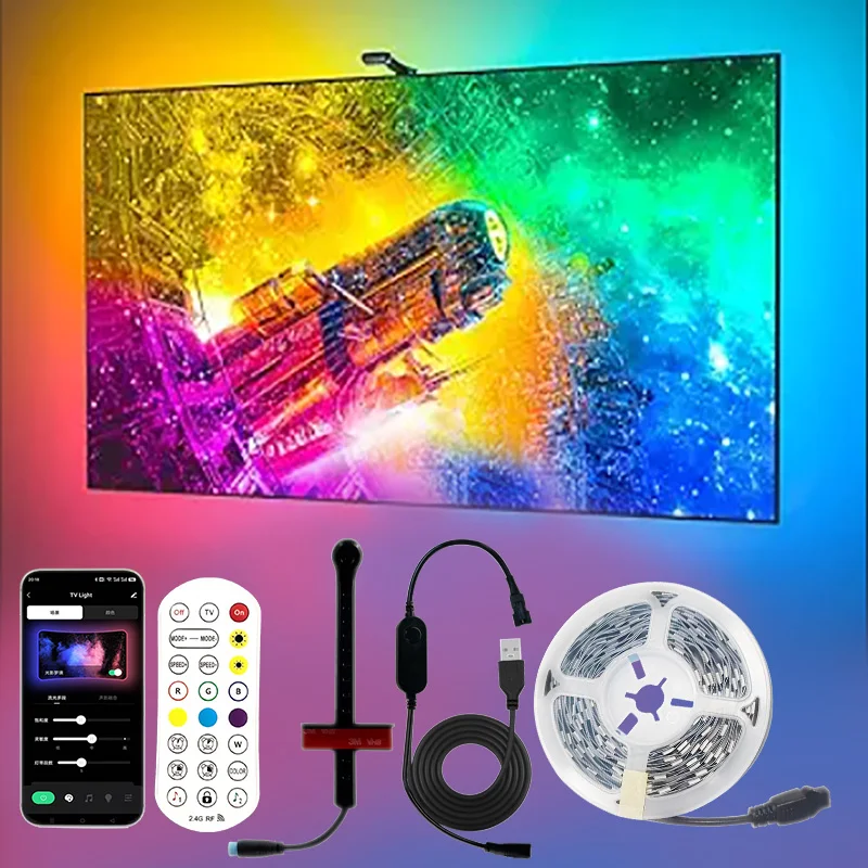 RGBIC LED Light Strip Camera Bluetooth APP TV Screen Music Synchronization For Halloween Christmas Game Decor Ambient Light