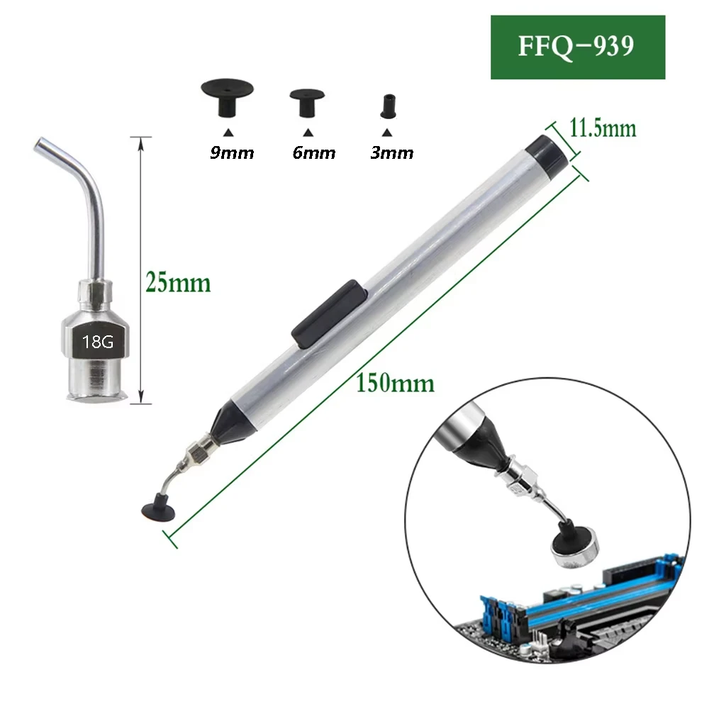 Vacuum Suction Pen Kit with 3 Suckers Desoldering Sucker Pump Pick up Tool - Electronic Repair Desoldering Suction Pen