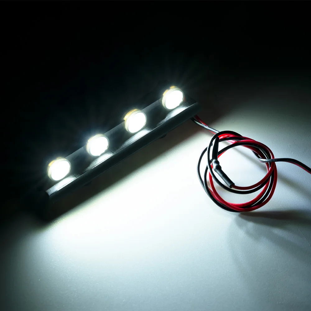 INJORA Barre lumineuse de toit en métal 16 LED avec fil en Y pour TRX4M Defender 1/18