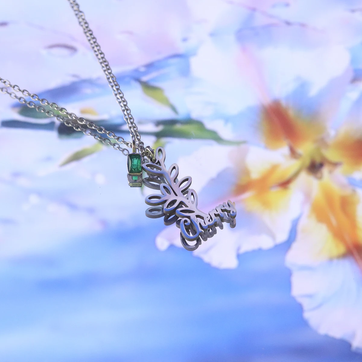 Chandler Custom Name Leaf Branch Pendant Necklace For Women Men Stainless Steel Plant Tree Leaves Gold/Silver Color Jewelry Gift