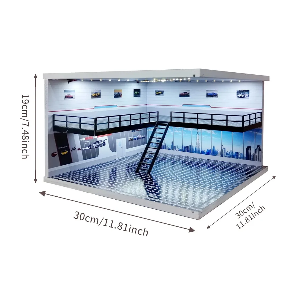 1/64 1/18 1/24 1/32 1/43 Schaal Auto Garage Diorama Modellen Set Scène LED Parkeerplaats Model voor Matchbox Hot Wheels Collectie