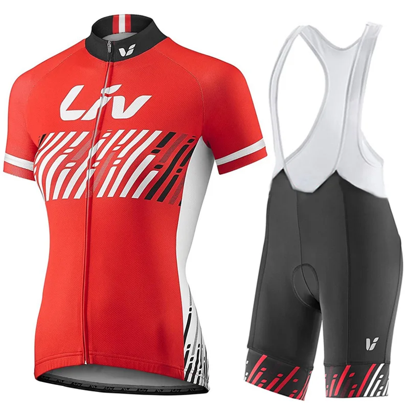 Mulheres Verão Manga Curta Ciclismo Vestuário LIV Road Bike Jersey Set BIB Gel Shorts Esporte Terno Feminino Bicicleta Roupas