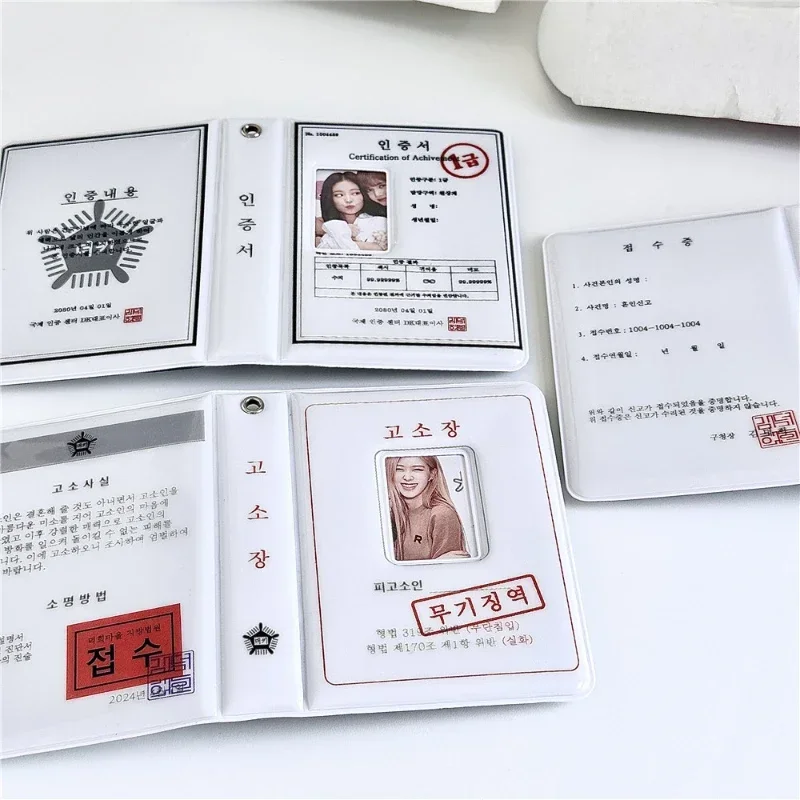 White Funny Photocard Album Korean Style 3 Inch Kpop Photocard Mini Photo Collection Book 40 Pockets Stylish Gifts for Girls