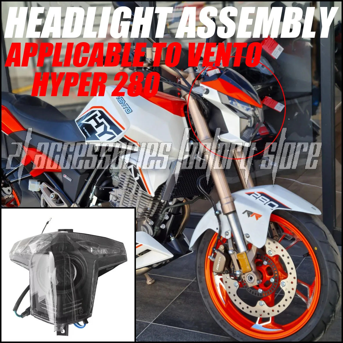 Accesorios de motocicleta para Vento Hyper 280 Hyper280 280Hyper, conjunto de faros originales, cubierta decorativa