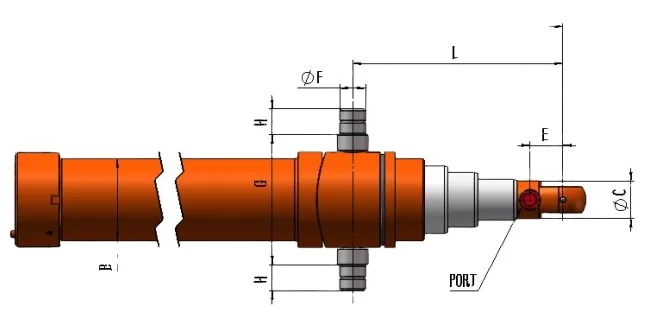 Canada dump trailer hydraulic telescopic cylinder for 7 and 12 ton