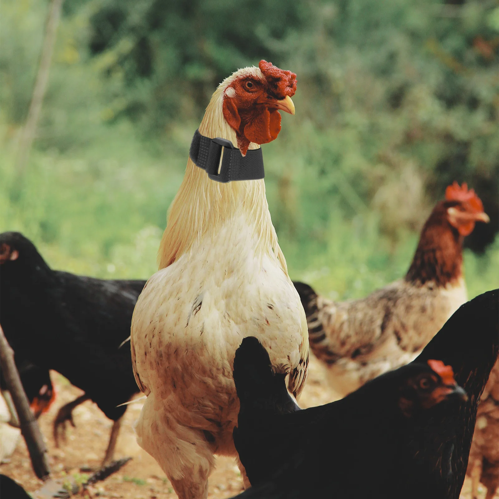 

8Pcs Stop Screaming Neckbands Red Black Flexible Poultry Collars Anti Noise Bands for Chicken and Duck Owners