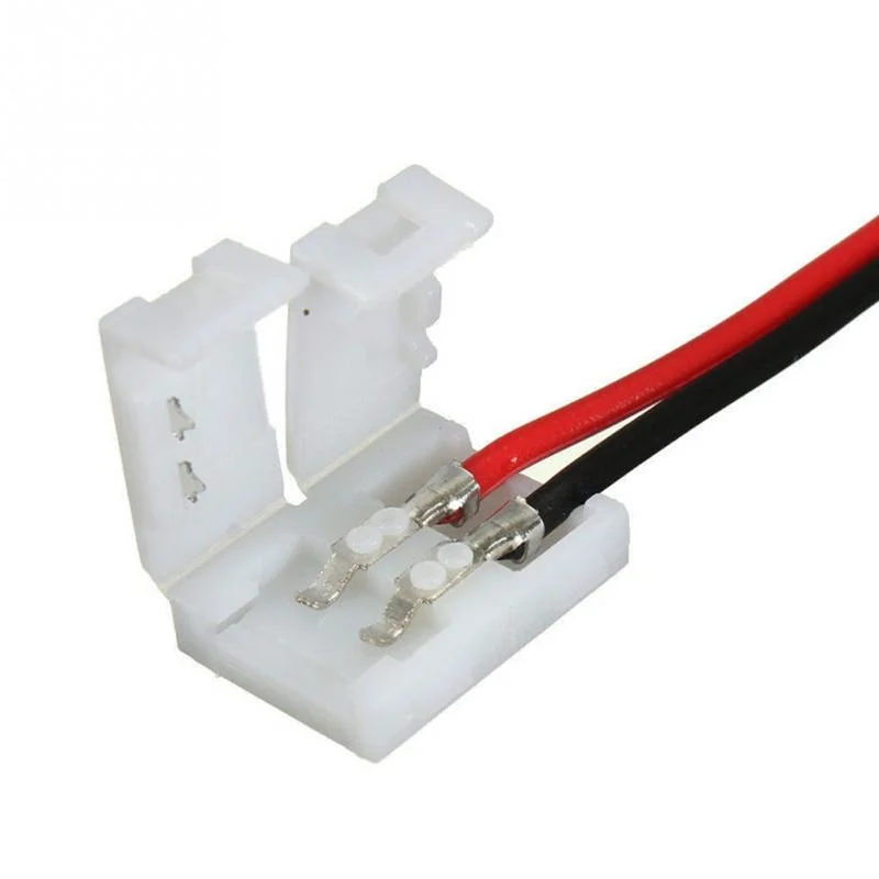 10/20pcs lot No Soldering 2 Pin Led Strip Connectors 8 Mm 10 Mm Power Wire Connector for 2835/5050 Led Strip Wire PCB Ribbon