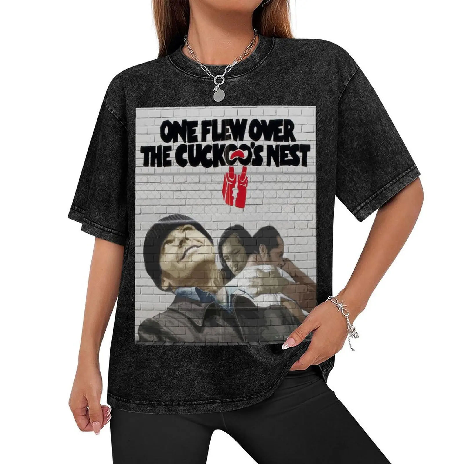 One flew Over the Cuckoos nest- Wall effect art T-Shirt man clothes new edition tees mens fashion