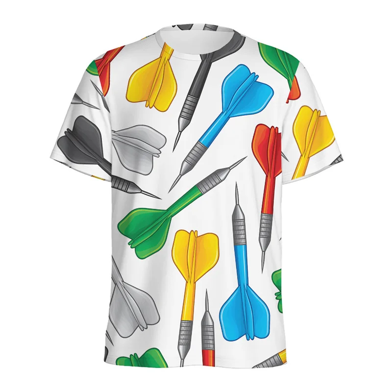 

Plus Size Darts Bullseye Target Pattern T-shirt 3D Printed Dartboard Tees Round Neck T Shirts for Men Loose Short Sleeve Tops