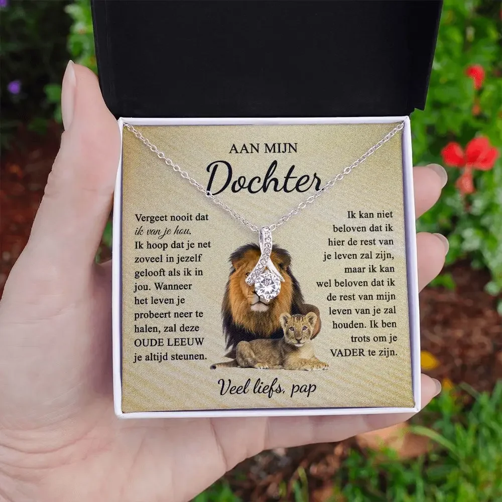 Dutch Daughter Gifts From Dad To My Daughter Lion Dad Christmas Gift Father Alluring Beauty Necklace 2022 New Dropshipping