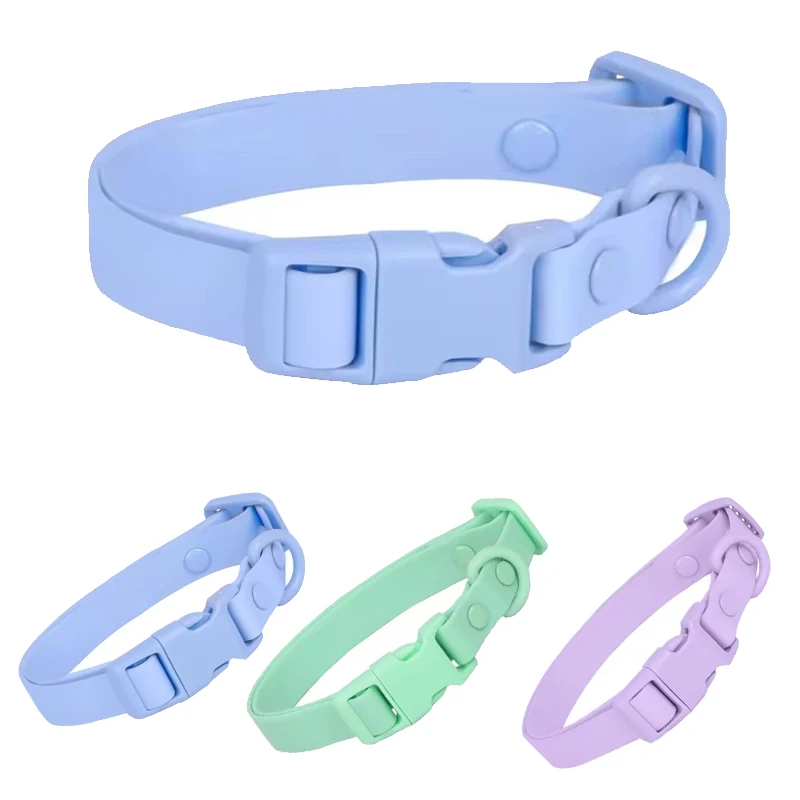 Macaron Color Cute Pet Cat Collar, Elastic Webbing Cat Collar Adjustable PVC Quick Release Buckle Small Collar for Puppy and Cat