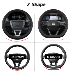 For Seat Ibiza 6L 6J 6p 6f KJ1 Fr. Car Steering Wheel Pu Nonadraphitte Leather 9 Colors Auto Auto Accessories Fast Shipping 10 Main Sales Steering Cover Seat Ibiza - №9