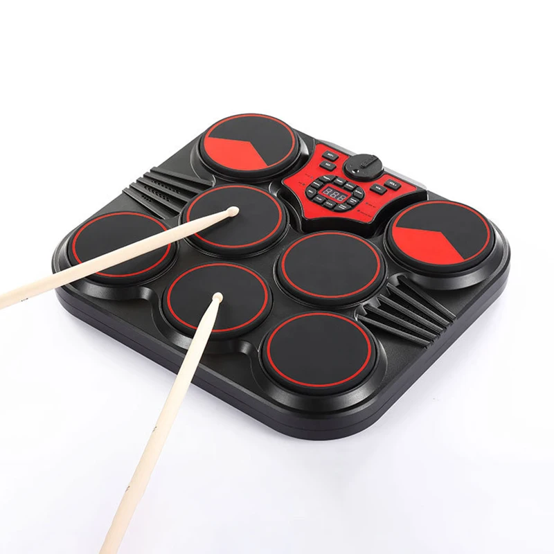 7 Pad Electronic Drum Children's Playing Practice Drums Portable Tabletop Drum Electronic Percussion Instrument for Beginner